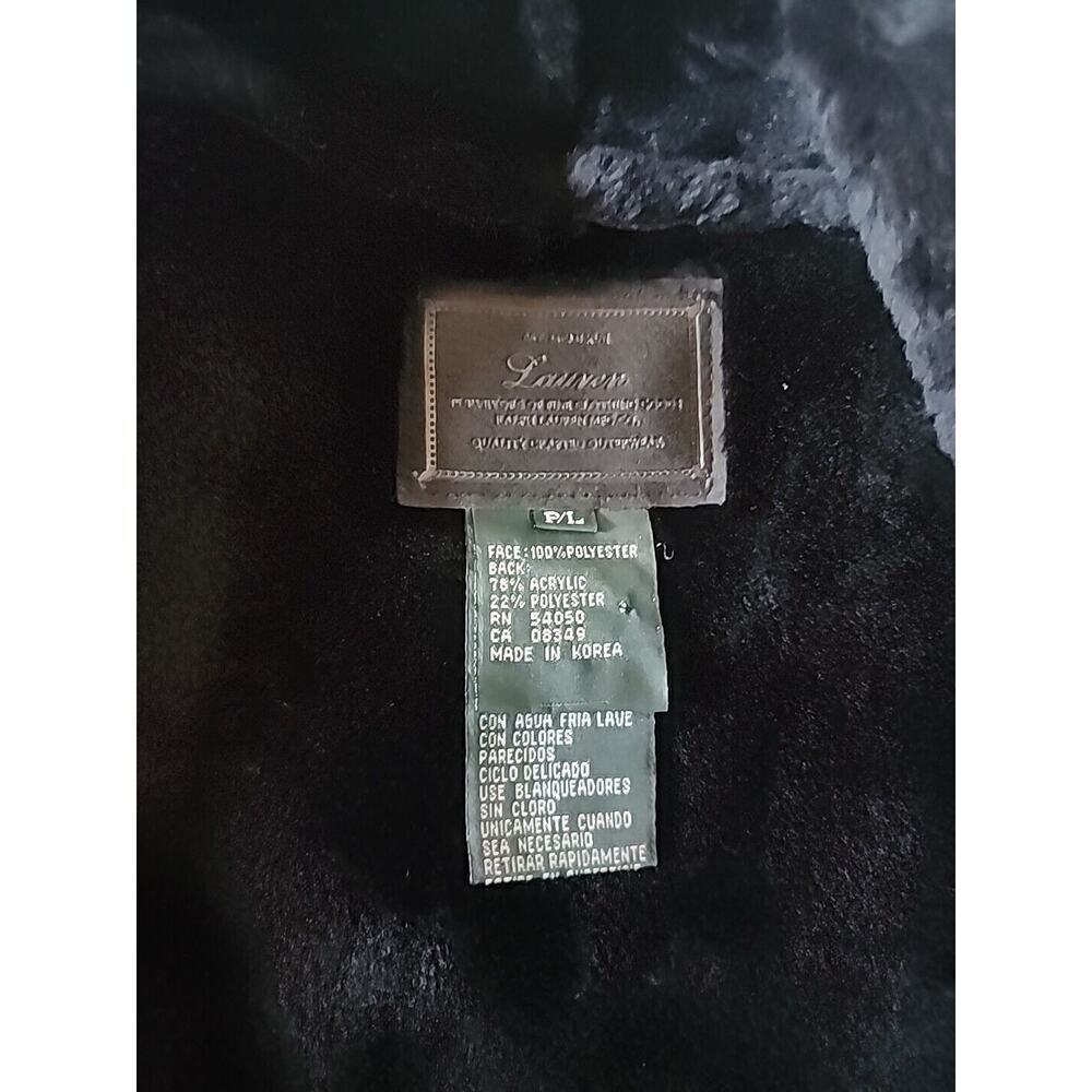 Lauren Ralph Lauren Suede Faux Fur Vest Black Large P Whimsigoth Luxury - Picture 5 of 9